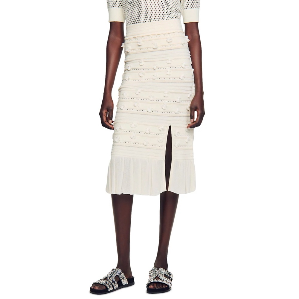 Imanie Knit Pompom Skirt